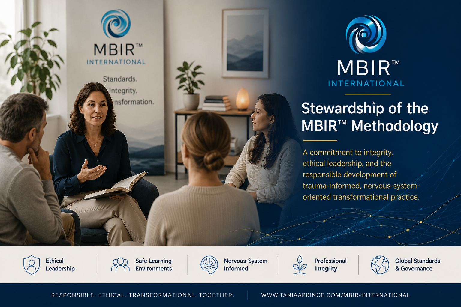 Stewardship of the MBIR Methodology - ethical leadership, safe learning environments, nervous-system informed practice, professional integrity, and global standards and governance