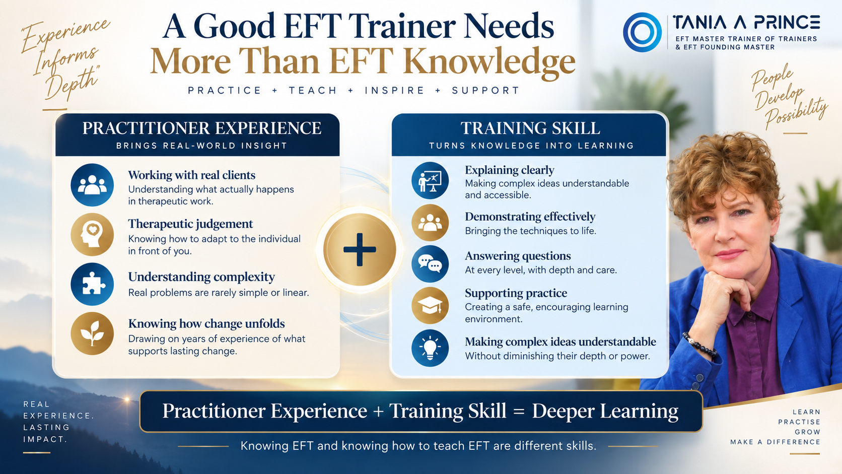 Why practitioner experience and training skill both matter when choosing an EFT trainer