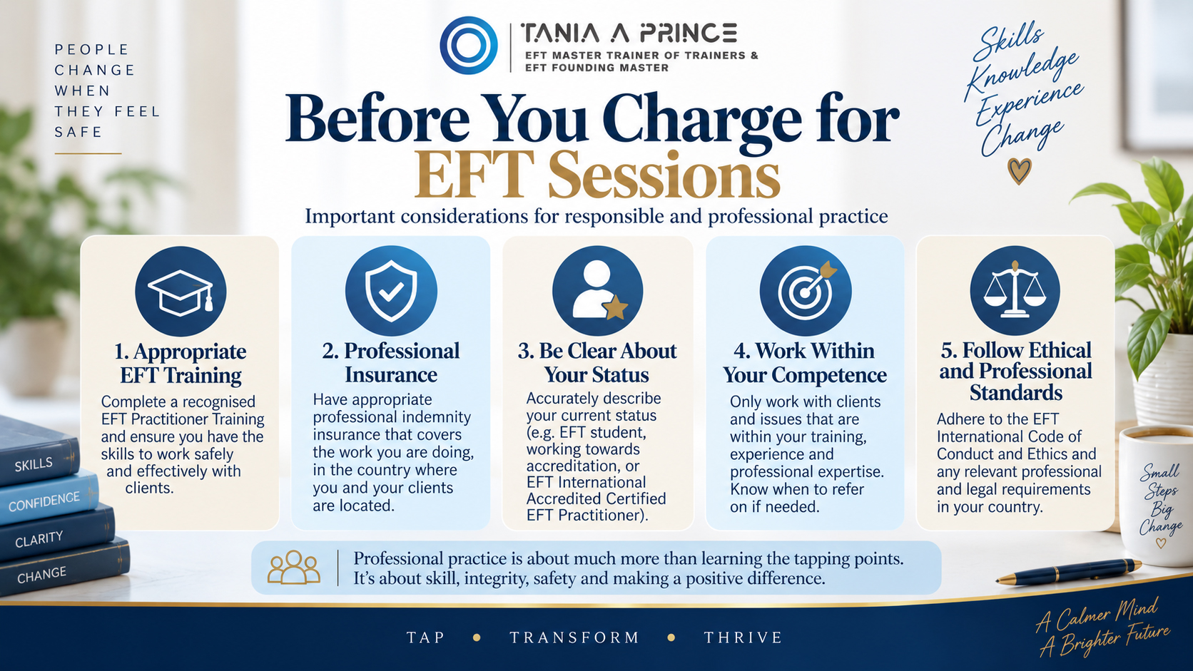Before you charge for EFT sessions – training, insurance, professional status, competence and ethical standards