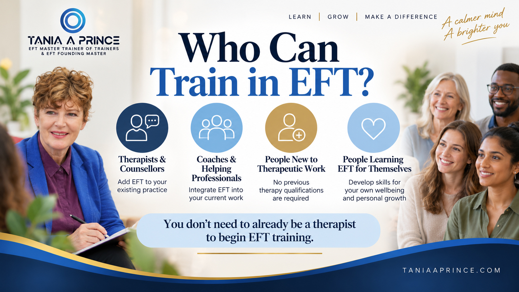 Who Can Train in EFT? Who can train in EFT including therapists, coaches and people without previous therapy qualifications